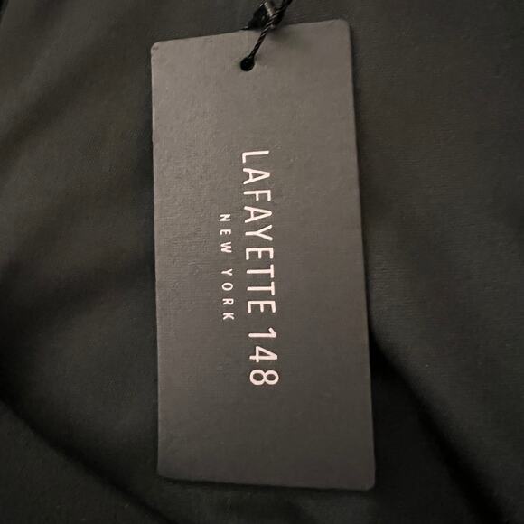 Lafayette 148 NY Black Dress V Neck Bell Sleeve Knee Length Sheath XL NWT - Picture 7 of 10